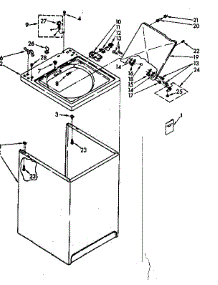 Top And Console parts for Kenmore Washer 110.82427700 (11082427700, 110 82427700) from AppliancePartsPros.com
