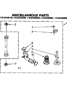 Miscellaneous Parts parts for Kenmore Washer 110.82440200 (11082440200, 110 82440200) from AppliancePartsPros.com