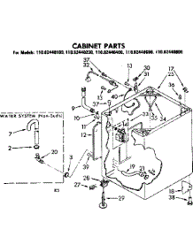 Cabinet Parts parts for Kenmore Washer 110.82440400 (11082440400, 110 82440400) from AppliancePartsPros.com