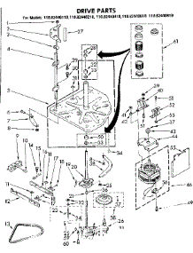 Drive Parts parts for Kenmore Washer 110.82440810 (11082440810, 110 82440810) from AppliancePartsPros.com