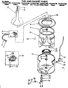 Tub And Basket Parts parts for Kenmore Washer 110.82441600 (11082441600, 110 82441600) from AppliancePartsPros.com