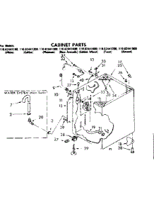 Cabinet Parts parts for Kenmore Washer 110.82441600 (11082441600, 110 82441600) from AppliancePartsPros.com