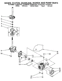 Brake, Clutch, Gearcase, Motor And Pump parts for Kenmore Washer 110.82467340 (11082467340, 110 82467340) from AppliancePartsPros.com