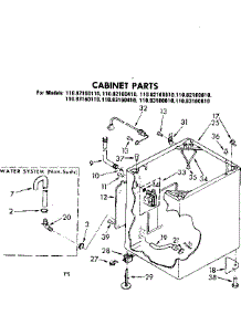Cabinet Parts parts for Kenmore Washer 110.82160610 (11082160610, 110 82160610) from AppliancePartsPros.com