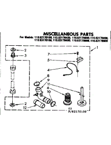 Miscellaneous Parts parts for Kenmore Washer 110.82170100 (11082170100, 110 82170100) from AppliancePartsPros.com