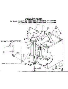 Cabinet Parts parts for Kenmore Washer 110.82170100 (11082170100, 110 82170100) from AppliancePartsPros.com