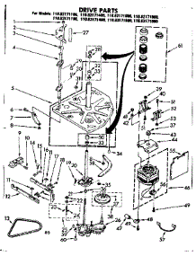 Drive Parts parts for Kenmore Washer 110.82171600 (11082171600, 110 82171600) from AppliancePartsPros.com