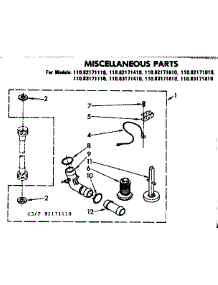 Miscellaneous Parts parts for Kenmore Washer 110.82171610 (11082171610, 110 82171610) from AppliancePartsPros.com