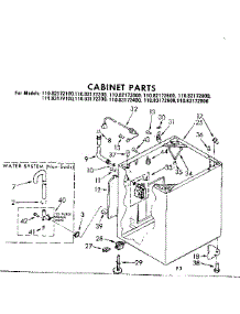 Cabinet Parts parts for Kenmore Washer 110.82172100 (11082172100, 110 82172100) from AppliancePartsPros.com