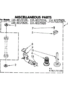 Miscellaneous Parts parts for Kenmore Washer 110.82172120 (11082172120, 110 82172120) from AppliancePartsPros.com