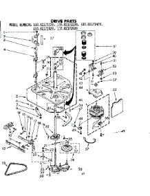 Drive Parts parts for Kenmore Washer 110.82172120 (11082172120, 110 82172120) from AppliancePartsPros.com