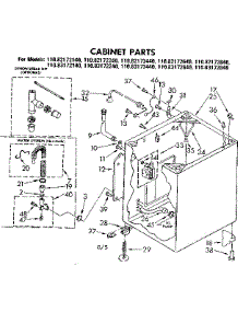 Cabinet Parts parts for Kenmore Washer 110.82172440 (11082172440, 110 82172440) from AppliancePartsPros.com