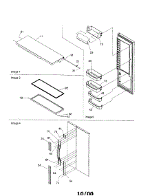 Refrigerator Door parts for Kenmore Refrigerator 596.50399001 (59650399001, 596 50399001) from AppliancePartsPros.com
