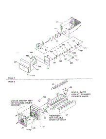 Ice Bucket Auger And Icemaker parts for Kenmore Refrigerator 596.50699001 (59650699001, 596 50699001) from AppliancePartsPros.com