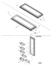 Refrigerator Door parts for Kenmore Refrigerator 596.52672200 (59652672200, 596 52672200) from AppliancePartsPros.com