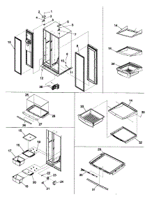 Hinges, & Refrigerator Shelving parts for Kenmore Refrigerator 596.52673200 (59652673200, 596 52673200) from AppliancePartsPros.com