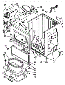Cabinet parts for Kenmore Dryer 110.97583110 (11097583110, 110 97583110) from AppliancePartsPros.com