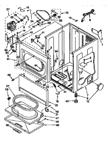 Cabinet parts for Kenmore Dryer 110.97583820 (11097583820, 110 97583820) from AppliancePartsPros.com