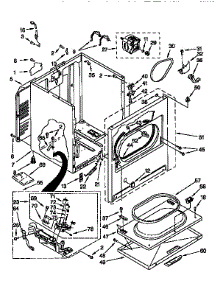 Cabinet parts for Kenmore Dryer 110.97586400 (11097586400, 110 97586400) from AppliancePartsPros.com