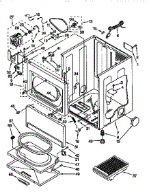 Cabinet parts for Kenmore Dryer 110.97588200 (11097588200, 110 97588200) from AppliancePartsPros.com