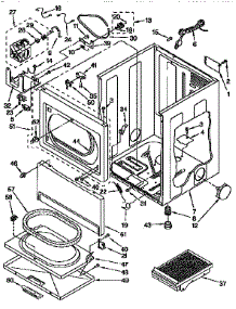 Cabinet parts for Kenmore Dryer 110.97589200 (11097589200, 110 97589200) from AppliancePartsPros.com