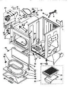 Cabinet parts for Kenmore Dryer 110.97590130 (11097590130, 110 97590130) from AppliancePartsPros.com