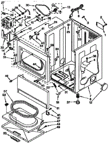 Cabinet Parts parts for Kenmore Dryer 110.97593200 (11097593200, 110 97593200) from AppliancePartsPros.com