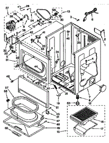Cabinet parts for Kenmore Dryer 110.97595200 (11097595200, 110 97595200) from AppliancePartsPros.com