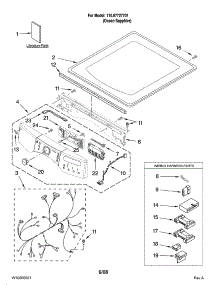 Top And Console Parts parts for Kenmore Dryer 110.97727701 (11097727701, 110 97727701) from AppliancePartsPros.com