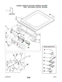 Top And Console Parts parts for Kenmore Dryer 110.97728702 (11097728702, 110 97728702) from AppliancePartsPros.com