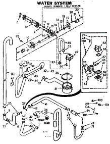 Water System parts for Kenmore Washer Dryer Combo 110.7109500 (1107109500, 110 7109500) from AppliancePartsPros.com