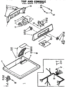 Top And Console parts for Kenmore Washer Dryer Combo 110.7109500 (1107109500, 110 7109500) from AppliancePartsPros.com