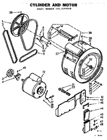 Cylinder And Motor parts for Kenmore Washer Dryer Combo 110.7109500 (1107109500, 110 7109500) from AppliancePartsPros.com