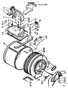 Cylinder And Motor parts for Kenmore Washer Dryer Combo 110.7110500 (1107110500, 110 7110500) from AppliancePartsPros.com