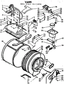 Cylinder And Motor parts for Kenmore Washer Dryer Combo 110.7110700 (1107110700, 110 7110700) from AppliancePartsPros.com