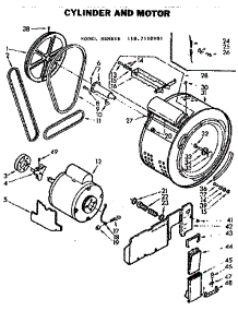 Cylinder And Motor parts for Kenmore Washer Dryer Combo 110.7110901 (1107110901, 110 7110901) from AppliancePartsPros.com