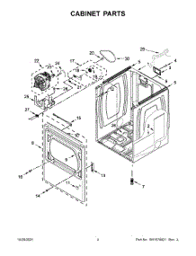 Cabinet Parts parts for Kenmore Dryer 110.71112021 (11071112021, 110 71112021) from AppliancePartsPros.com