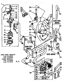 Water System parts for Kenmore Washer 110.7114800 (1107114800, 110 7114800) from AppliancePartsPros.com