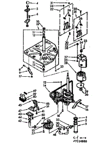 Drive System parts for Kenmore Washer 110.7114800 (1107114800, 110 7114800) from AppliancePartsPros.com