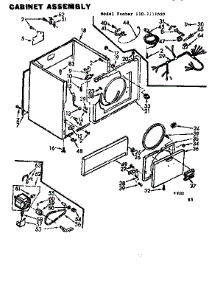 Cabinet Assembly parts for Kenmore Dryer 110.7117032 (1107117032, 110 7117032) from AppliancePartsPros.com