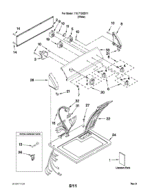 Top And Console Parts parts for Kenmore Dryer 110.71202011 (11071202011, 110 71202011) from AppliancePartsPros.com
