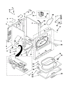 Cabinet Parts parts for Kenmore Dryer 110.71202011 (11071202011, 110 71202011) from AppliancePartsPros.com