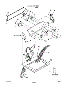 Top And Console Parts parts for Kenmore Dryer 110.71202012 (11071202012, 110 71202012) from AppliancePartsPros.com