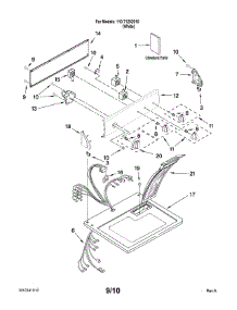 Top And Console Parts parts for Kenmore Dryer 110.71252010 (11071252010, 110 71252010) from AppliancePartsPros.com