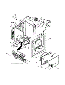 Cabinet Parts parts for Kenmore Dryer 110.71402310 (11071402310, 110 71402310) from AppliancePartsPros.com