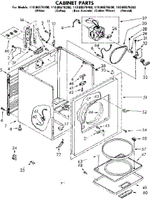 Cabinet Parts parts for Kenmore Dryer 110.86576800 (11086576800, 110 86576800) from AppliancePartsPros.com
