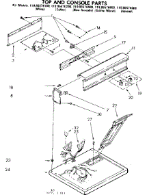Top And Console Parts parts for Kenmore Dryer 110.86576800 (11086576800, 110 86576800) from AppliancePartsPros.com