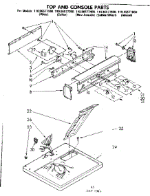 Top And Console Parts parts for Kenmore Dryer 110.86577400 (11086577400, 110 86577400) from AppliancePartsPros.com