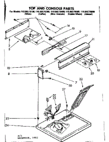 Top And Console Parts parts for Kenmore Dryer 110.86578600 (11086578600, 110 86578600) from AppliancePartsPros.com