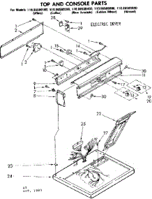 Top And Console Parts parts for Kenmore Dryer 110.86580100 (11086580100, 110 86580100) from AppliancePartsPros.com